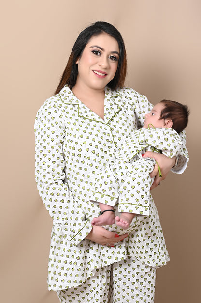 Heart to Heart Cozy Matching Mommy & Baby Sleepwear